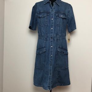 Hope & Harlow Denim Cotton Snap Dress Sz 6 NWT